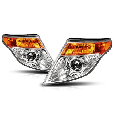 For 11-15 Ford Explorer Projector Headlight/Lamp Replacement Amber Side Chrome