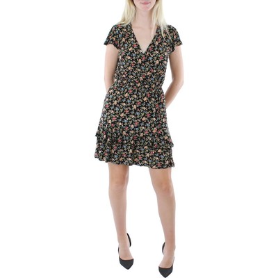 

Женское черное многоярусное платье миди с завязками до колена Lauren Ralph Lauren  BHFO 8541, Черный