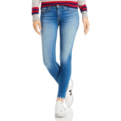 

Женские синие джинсы скинни до щиколотки со средней посадкой Rag - Bone  BHFO 9018, Flint