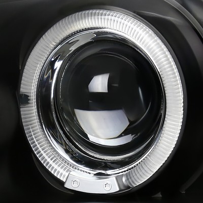 Black Fits 2003-2007 Honda Accord LED Halo Projector Headlights Lamps Left+Right