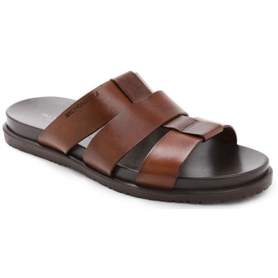 

Мужские сандалии Bruno Magli Empoli Brown Fisherman Sandals 11 Medium (D) BHFO 9945, Dark brown leather, Empoli
