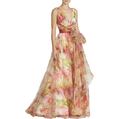 

Женское длинное вечернее платье Theia с поясом для особых случаев BHFO 3750, Pink imprinted blooms