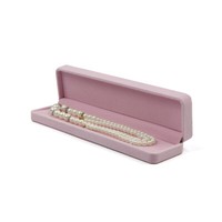 BLACK/PINK VELVET JEWELLERY BOX RING NECKLACE EARRINGS BRACELET GIFT BOX NEW