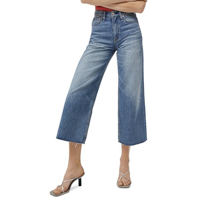 Женские джинсы Rag & Bone Andi Blue Denim с широкими штанинами 33 BHFO 0254