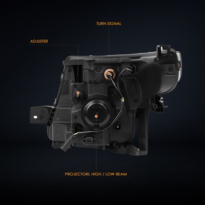 For 11-15 Ford Explorer Projector Headlight/Lamp Replacement Amber Side Chrome