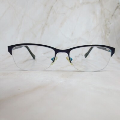 Jill Stuart Eyeglasses Frame BS 341-3 Women's Blue Half Rim Cat Eye 54-17-135