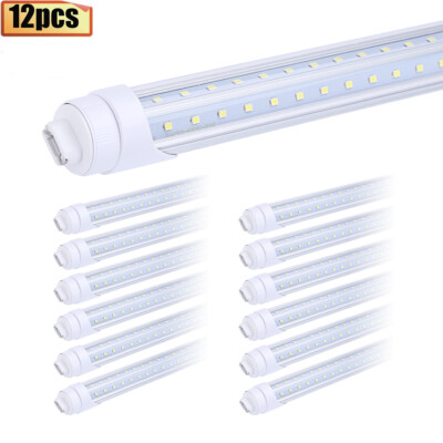 12 Pack 8FT Led Tube Light T8 Rotatable R17D HO Base 65W V-shape Led Shop Light 