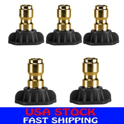 5 Power Pressure Washer Spray Nozzle Tips 1/4 Quick Connection Black-for soap
