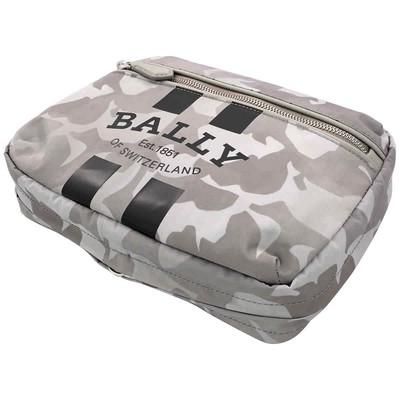 Pre-owned Bally Men's Fallie Nylon Tote In Light Gray Mae00k Ny082 I706p