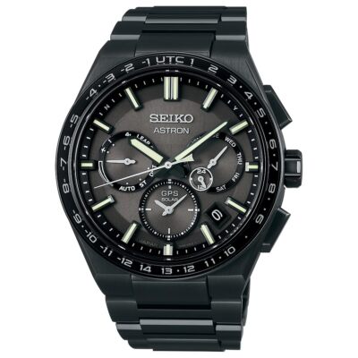 Pre-owned Seiko Astron Nexter Sbxc147 Titanium Gps Radio Solar Watch All Black 42.7mm
