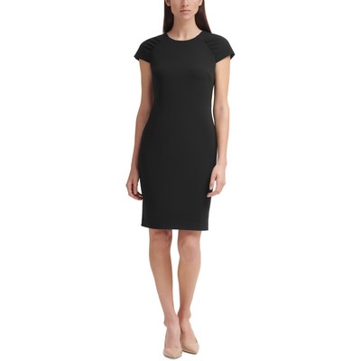 

Calvin Klein Womens Платье-футляр со сборками выше колена с короткими рукавами BHFO 9157