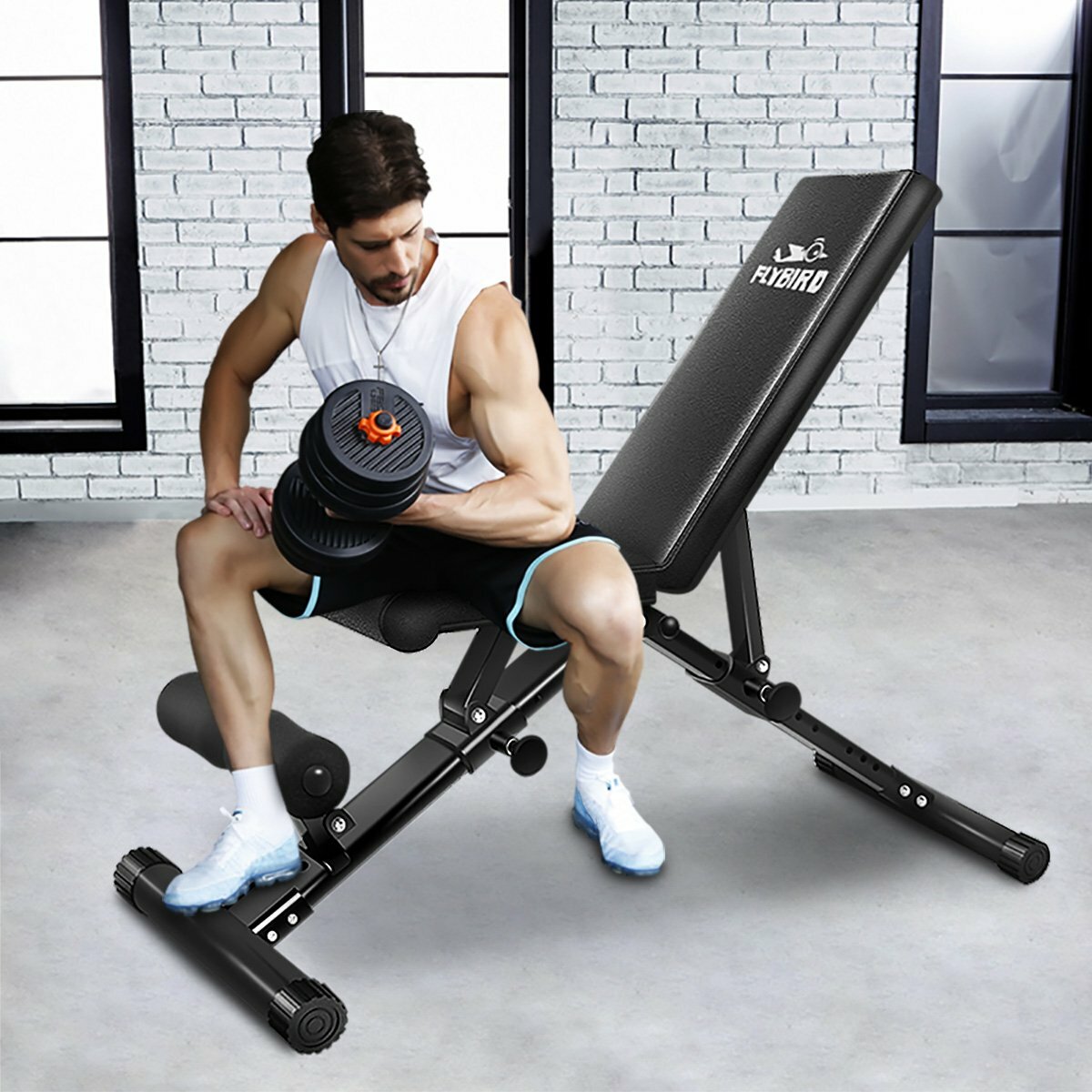 FLYBIRD Weight Lifting Bench Flat Incline Decline Fitness Workout Home Gym