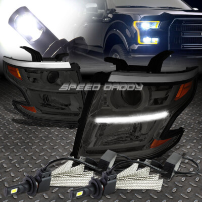 ДЫМЧАТАЯ ФАРА ПРОЕКТОРА С ЯНТАРНОЙ СТОРОНОЙ + СКРЫТЫЙ СВЕТОДИОД 6000K ДЛЯ 15-17 TAHOE /SUBURBAN