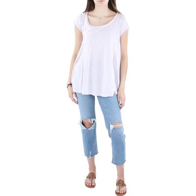 

Женская фиолетовая футболка Anthropologie Maronie с короткими рукавами  BHFO 0886, Фиолетовый