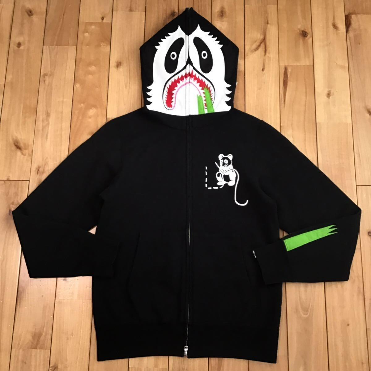 BAPE Panda full zip hoodie a bathing ape black Size S | eBay