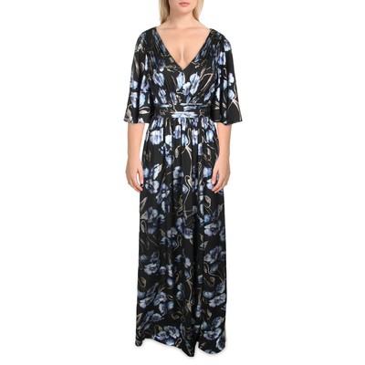 

Adrianna Papell Womens Black Metallic Maxi Evening Dress Gown 6 BHFO 4746, Черный