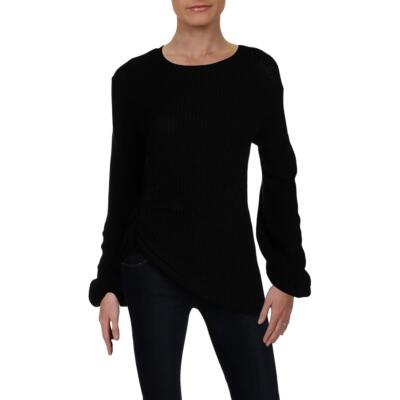 

Женский черный пуловер с круглым вырезом в рубчик Alison Andrews  BHFO 5272