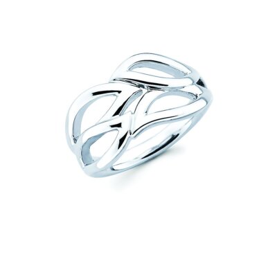 Sterling Silver Leaf Motif Wide Band Ring | eBay