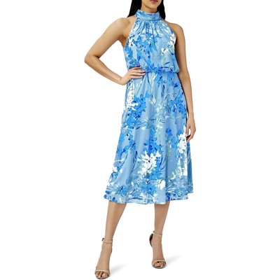 

Adrianna Papell женское платье-блузон длиной до колена с цветочным принтом и бретельками на бретельках, Peri multi