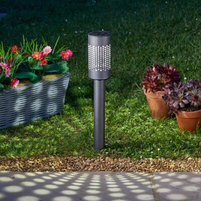 Solar Power LED RGB Metal Pathway Post Bollard Outdoor Lawn Garden Stake Lights