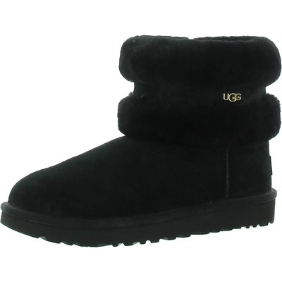 Женские черные замшевые ботильоны UGG из пуха, размер 9, средний (B,M), BHFO 5315