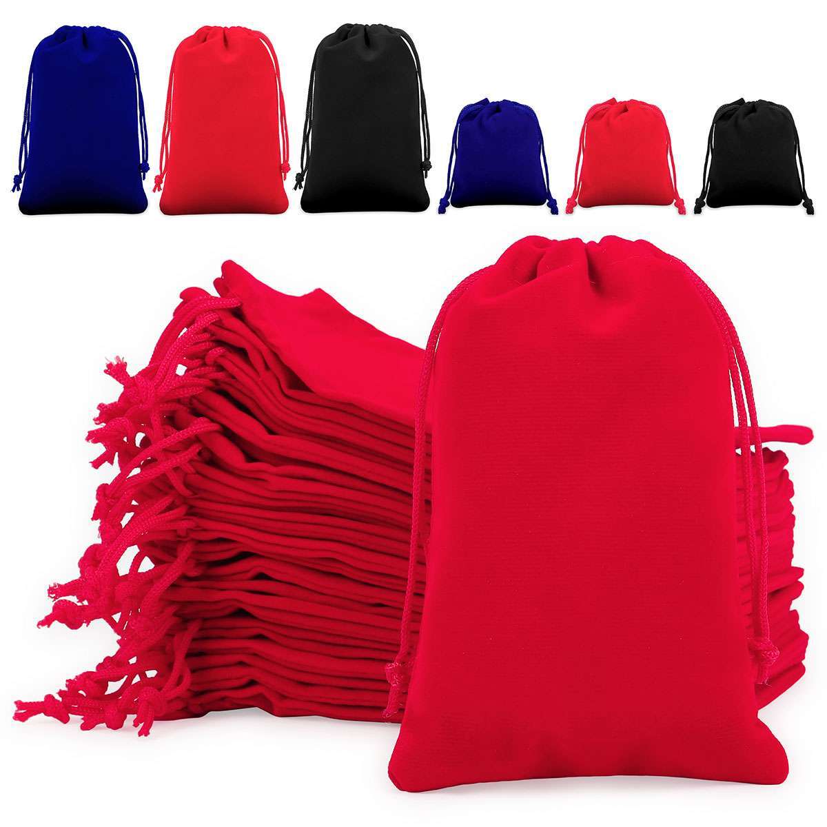 25 pcs Velvet Drawstring Pouch Jewelry Baggie Ring Party Wedding Gift Bag Set