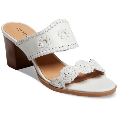 

Jack Rogers Womens Caroline Mid Slip On Leather Dressy Heels Shoes BHFO 0710, Белый, Caroline Mid