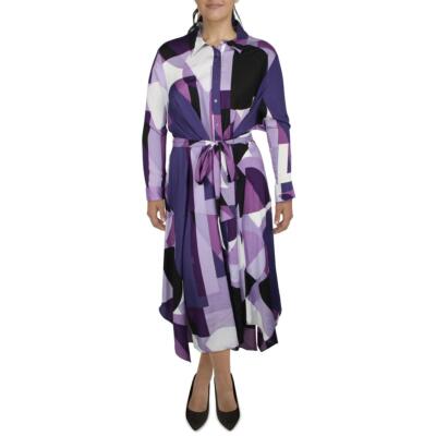 

Фиолетовое женское платье Calvin Klein Wear to Work с поясом плюс 24 Вт BHFO 6206, Фиолетовый