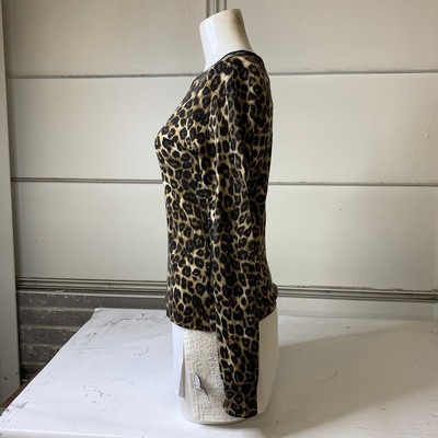 Pre-owned The Kooples Leopard Print Cashmere Sweater Women's Size Small In Multicolor