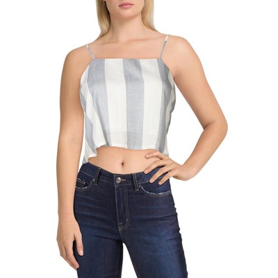 Модный женский укороченный топ на бретелях в синюю полоску Cami L BHFO 4402