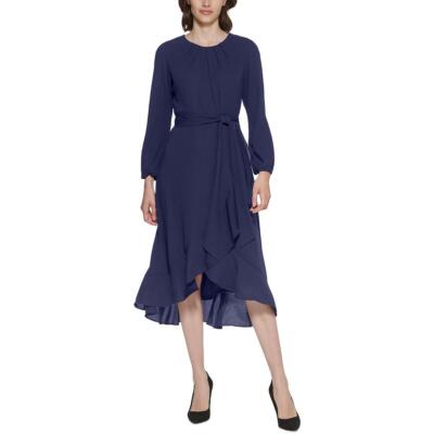 

Женское длинное платье миди с оборками Jessica Howard Petites BHFO 5331, Navy