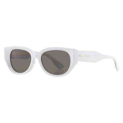 Pre-owned Gucci Grey Cat Eye Ladies Sunglasses Gg1532sa 003 54 Gg1532sa 003 54 In Gray