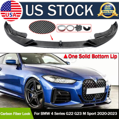 For BMW 4Series 20-23 G22 G23 M Sport 430i M440i Carbon Style Front Lip Splitter