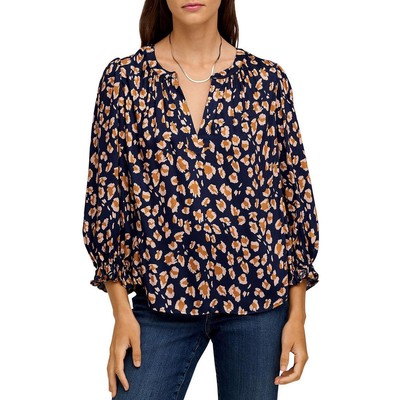 

Женская блузка с V-образным вырезом и принтом животных VELVET BY GRAHAM - SPENCER BHFO 1540, Cheetah navy