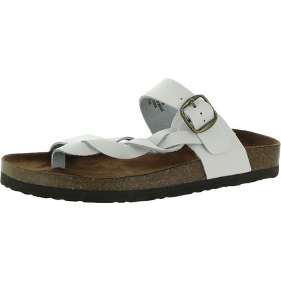 White Mountain Womens Crawford White Thong Sandals 10 Medium (B,M) BHFO 1913