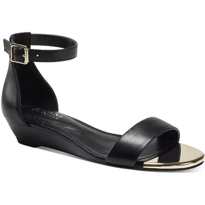

Черные кожаные сандалии на танкетке Alfani Womens Tiresa 9 Medium (B,M) BHFO 4144, Black leather