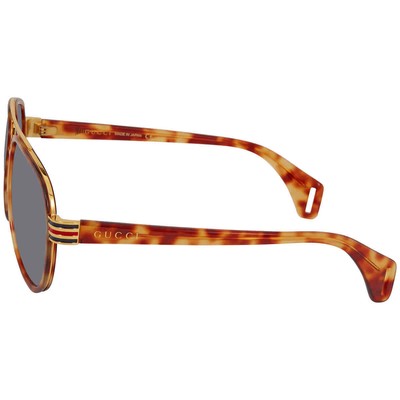Pre-owned Gucci Grey Pilot Men's Sunglasses Gg0447s 005 58 Gg0447s 005 58 In Gray