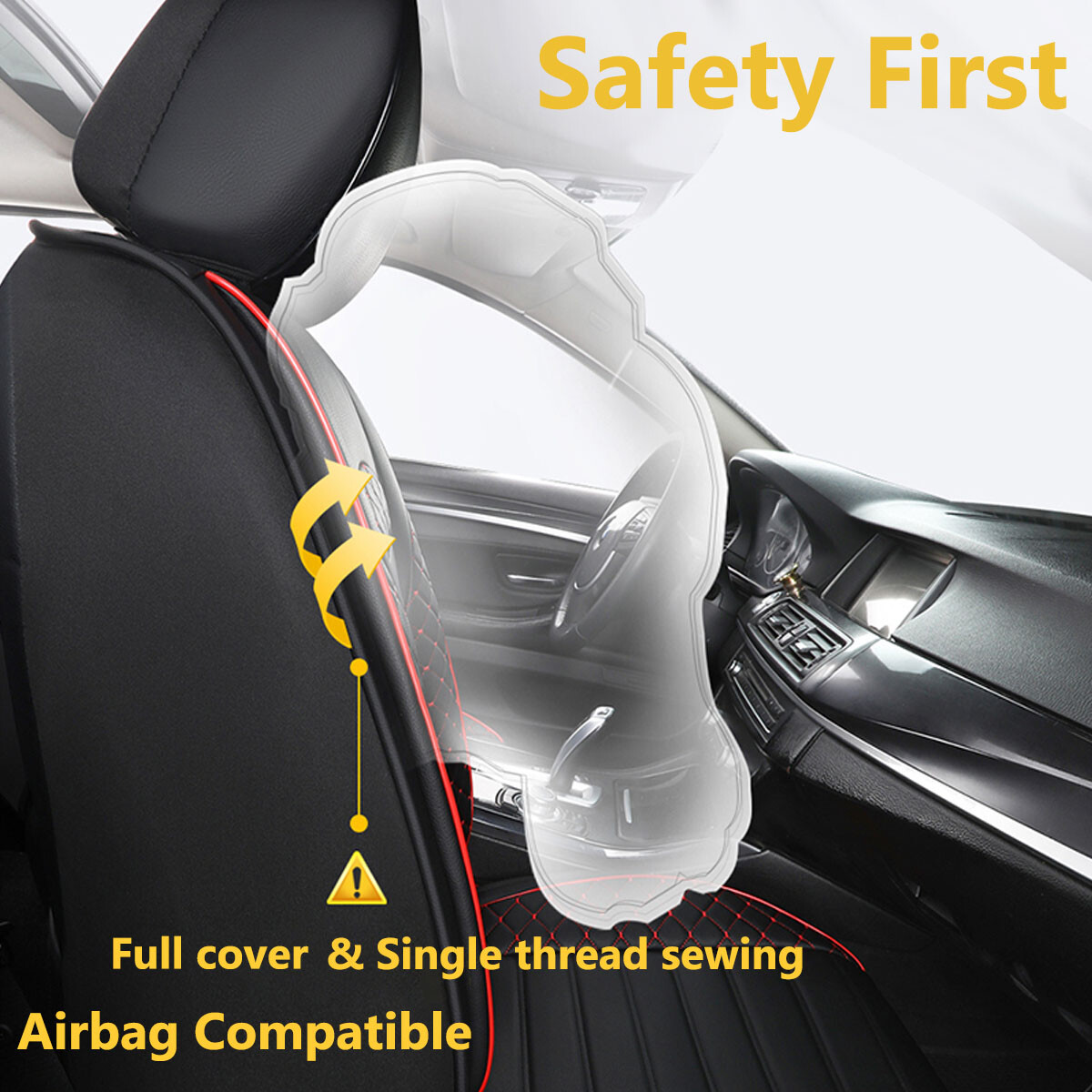 For Kia Full Set Car Seat Covers Leather 2/5 Seater Front Rear Cushion Protecter