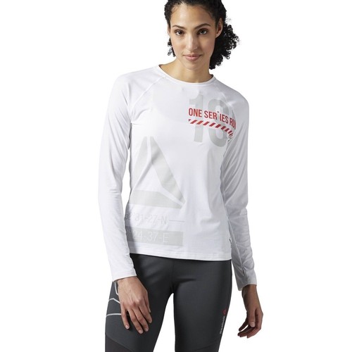 

[S94256] Новая женская футболка для бега REEBOK Activchill с длинными рукавами — белая