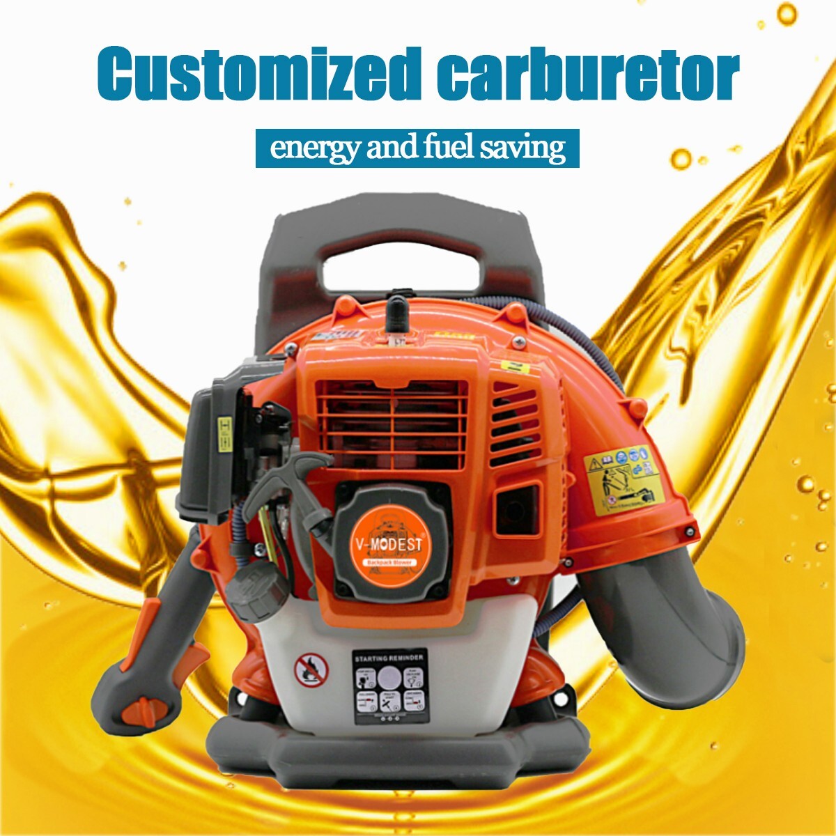 Powerful Backpack Blower Gas Leaf Blower 43cc 2-Stroke 550CFM 190MPH 1.7HP