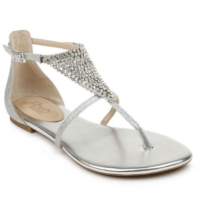 

Женские серебряные ремешки Jewel Badgley Mischka Nellis 9, средний (B,M) 6026, Silver glitter