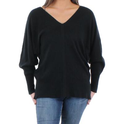 

Athleisure by SIONI Женский черный вязаный свитер в рубчик с V-образным вырезом  BHFO 6956