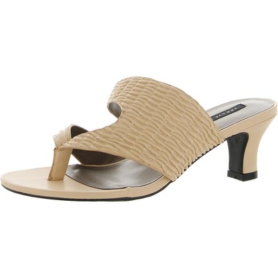 

Array Womens Arden 2 Faux Leather Slip On Thong Wedge Sandals Shoes BHFO 9986, Arden 2