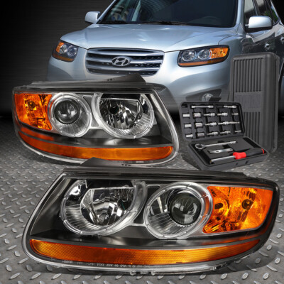 ДЛЯ 07-12 SANTA FE ЧЕРНЫЙ КОРПУС, ЯНТАРНАЯ УГЛОВАЯ ЛАМПА ПРОЕКТОРА + НАБОР ИНСТРУМЕНТОВ