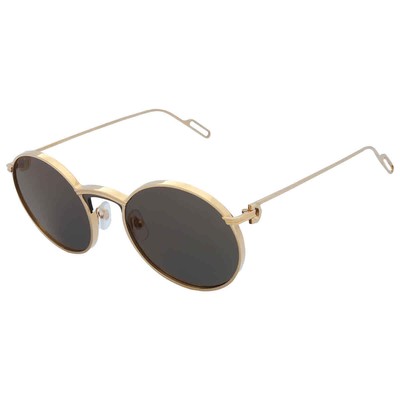 Pre-owned Cartier Grey Round Ladies Sunglasses Ct0274s 001 99 Ct0274s 001 99 In Gray