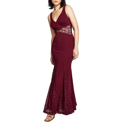 Женское красное вечернее платье макси с кружевной отделкой Trixxi для юниорок 15 BHFO 0307