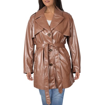 

Женский коричневый тренч из искусственной кожи Sam Edelman Outerwear Plus  BHFO 0515, Luggage, 29938W