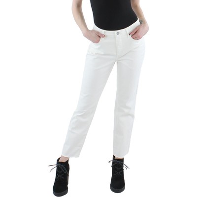 NYDJ Womens Sheri White High Rise Ankle Frayed Hem Slim Jeans 6 BHFO 9890