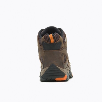 Pre-owned Merrell Work Men's Moab Vertex Mid Wp Comp Toe Work Boot Clay - J11617 In Orange