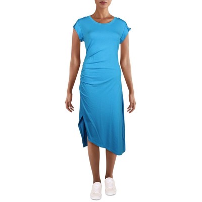 Lauren Ralph Lauren Womens Blue Asymmetrial Hem Midi T-Shirt Dress 10 BHFO 9407
